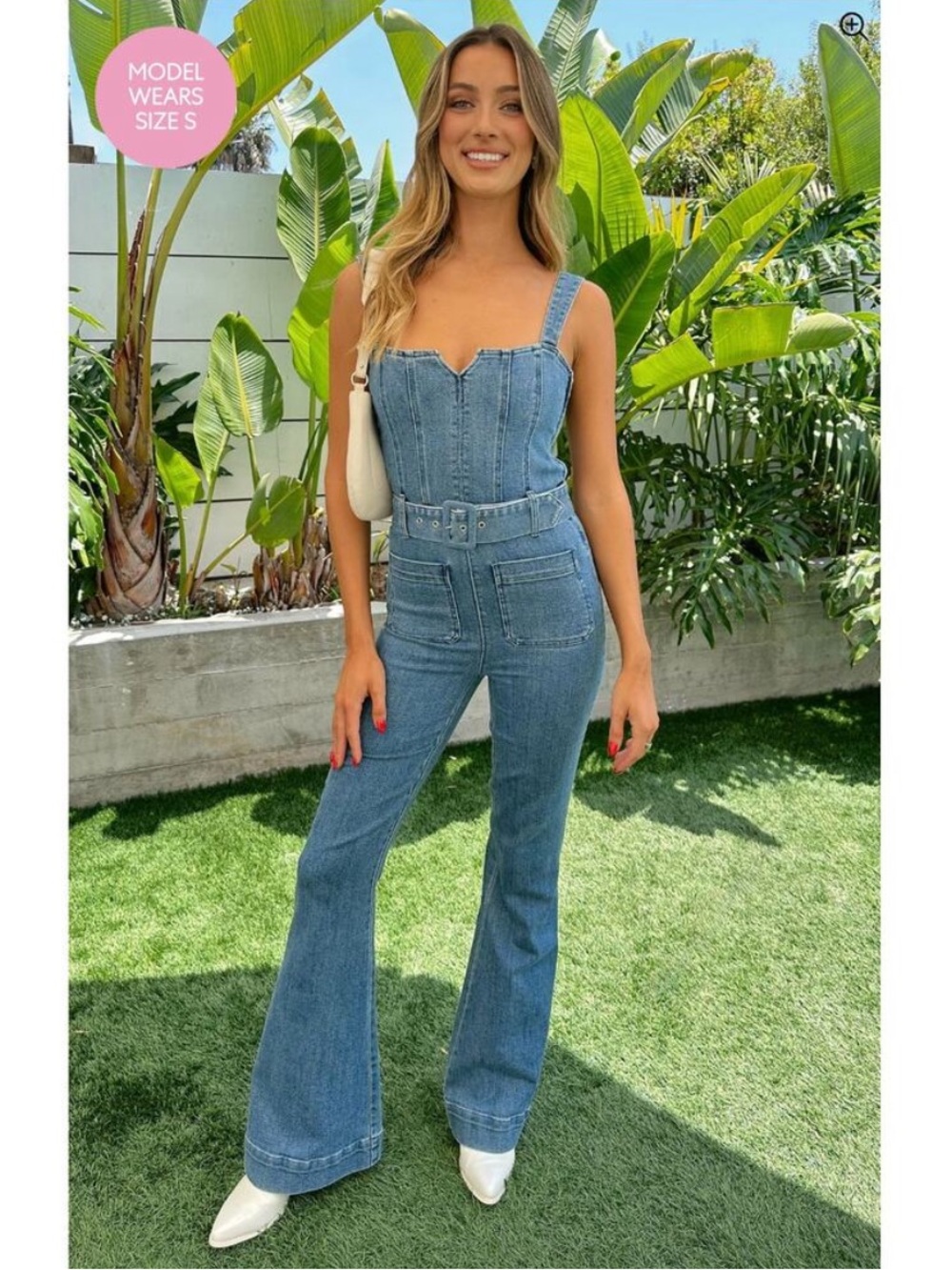 Show Me Your Mumu Crossroads Blue Denim Jumpsuit NWT Size XL Sky Rider Coachella